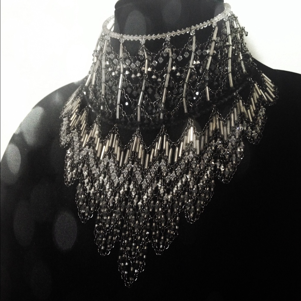 🖤🤍🖤 Erickson Beamon Swarovski crystal waterfall choker